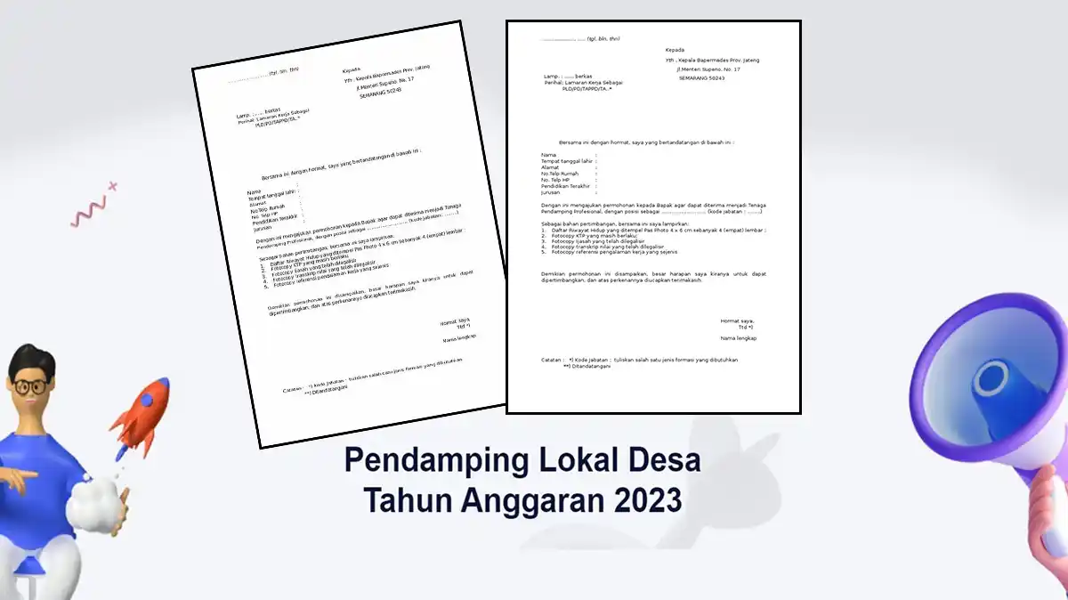 Surat Lamaran Rekrutmen Pendamping Desa Tahun 2023 Download PDF Dan DOC